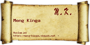Meng Kinga névjegykártya
